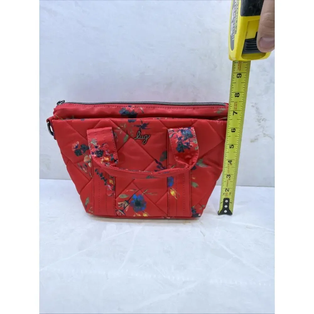 Lug Dory Mini Crossbody Bag Bouquet Red Floral Top Handle Travel Purse NWOT